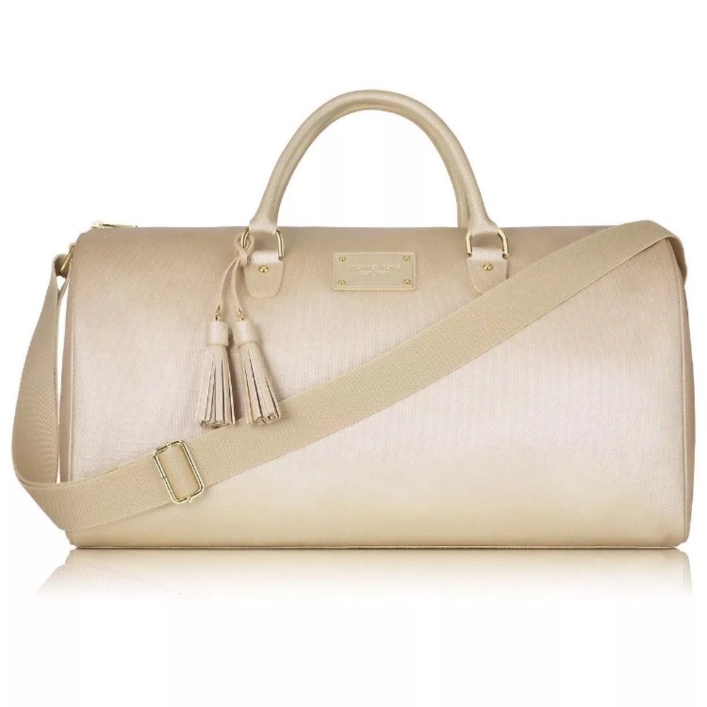 NWT MICHAEL Kors Weekend Travel Duffle Bag Gold - Picture 7 of 8